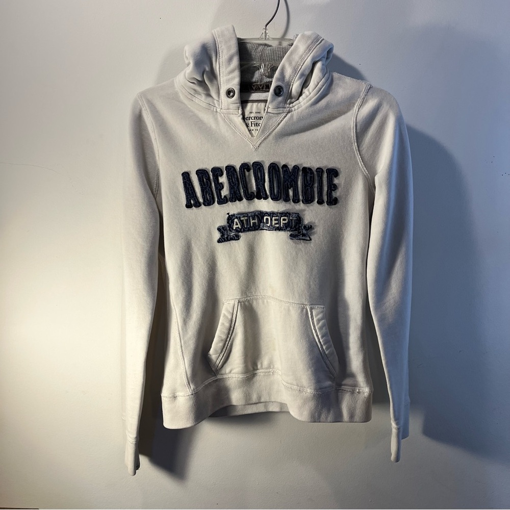 Abercrombie & Fitch Off-White, Pullover Hoodie/Sweatshirt sz L (fits like S)